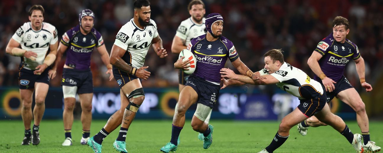 Storm fullback Sualauvi Fa'alogo causing problems for the Broncos defence. — Article image accompanying Dad jets to see Samoan Storm star play for first time on WagerUp Sports News. Storm fullback Sualauvi Fa'alogo causing problems for the Broncos defence. — Article image accompanying Dad jets to see Samoan Storm star play for first time on WagerUp Sports News.