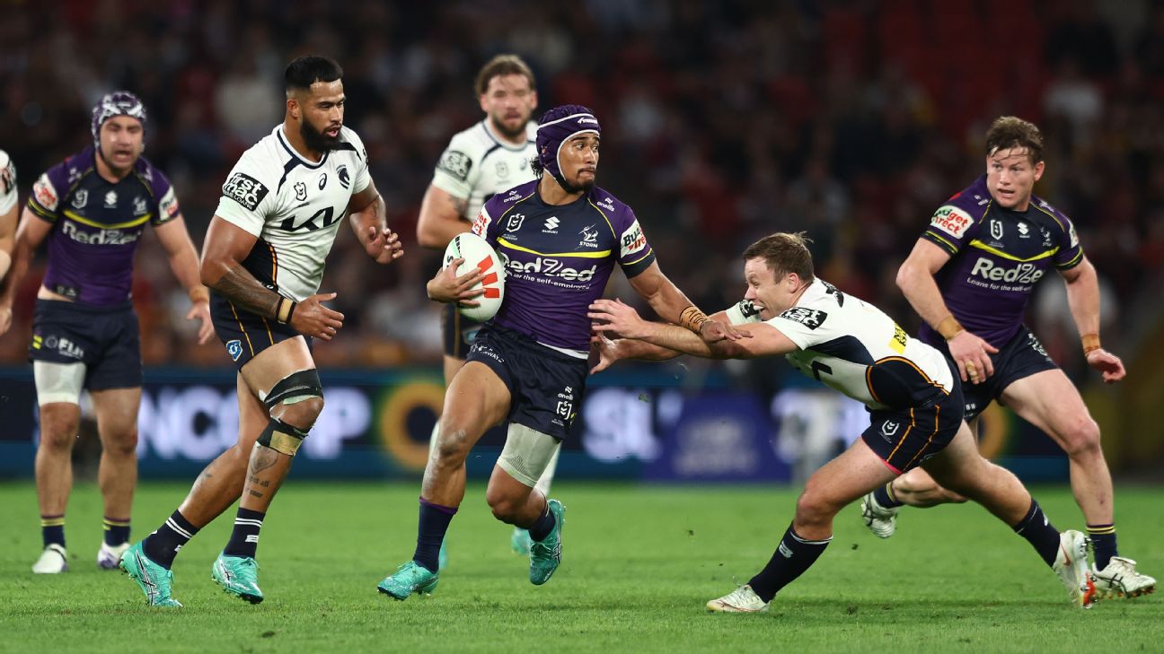 Storm fullback Sualauvi Fa'alogo in action. — Article image accompanying NRL transfer whispers: Sua Fa'alogo agrees to long-term Storm extension on WagerUp Sports News. Storm fullback Sualauvi Fa'alogo in action. — Article image accompanying NRL transfer whispers: Sua Fa'alogo agrees to long-term Storm extension on WagerUp Sports News.