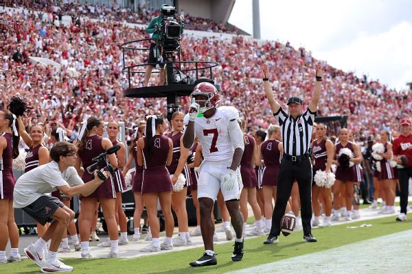Rico Scott of the Alabama Crimson Tide reacts during the second half against the Mississippi State Bulldogs at Davis Wade Stadium on October 3, 2026 in Starkville, Mississippi. — Article image accompanying Alabama, Georgia prepare for storm to hit Saturday's game on WagerUp Sports News. Rico Scott of the Alabama Crimson Tide reacts during the second half against the Mississippi State Bulldogs at Davis Wade Stadium on October 3, 2026 in Starkville, Mississippi. — Article image accompanying Alabama, Georgia prepare for storm to hit Saturday's game on WagerUp Sports News.