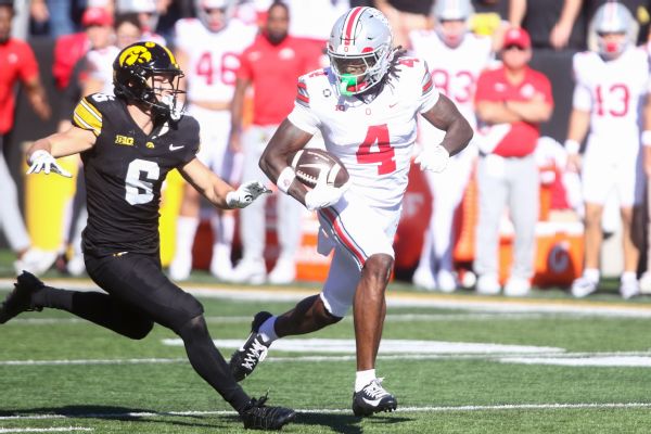 Article image accompanying Smith sets Ohio State's career receptions, receiving TD records on WagerUp Sports News.