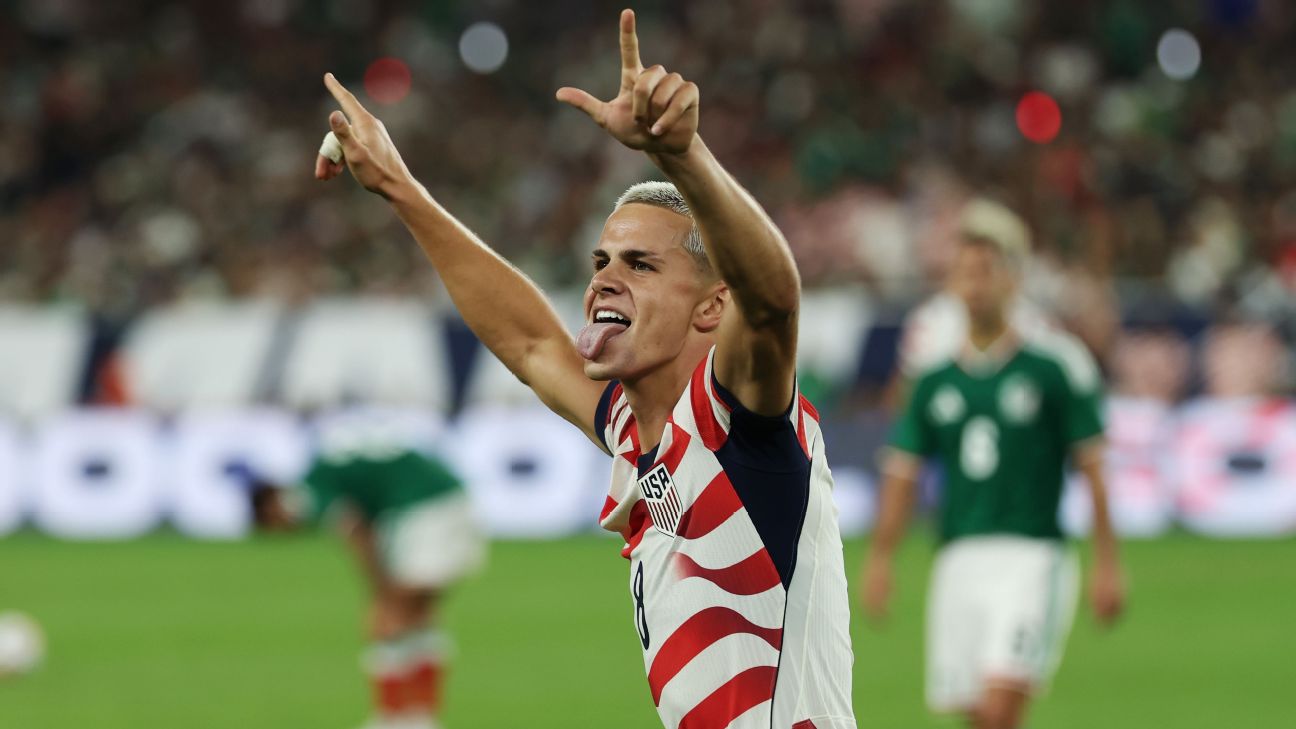 Cavan Sullivan celebrates his record-breaking USMNT goal against Mexico. — Article image accompanying Cavan Sullivan becomes youngest USMNT scorer in win over Mexico on WagerUp Sports News. Cavan Sullivan celebrates his record-breaking USMNT goal against Mexico. — Article image accompanying Cavan Sullivan becomes youngest USMNT scorer in win over Mexico on WagerUp Sports News.