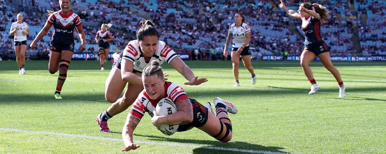 Jayme Fressard of the Roosters. — Article image accompanying Revenge for Roosters as star duo sent out NRLW winners on WagerUp Sports News. Jayme Fressard of the Roosters. — Article image accompanying Revenge for Roosters as star duo sent out NRLW winners on WagerUp Sports News.