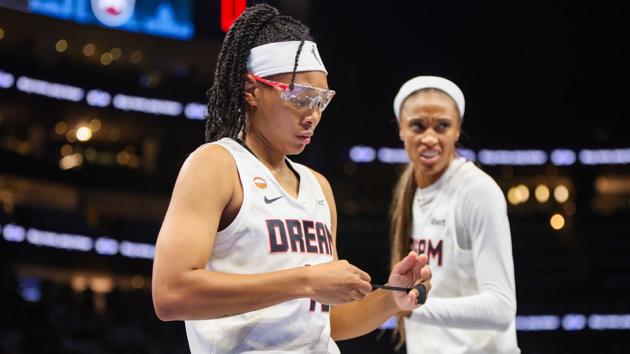 Article image accompanying Dream All-Star Allisha Gray exits Game 1 with hand injury on WagerUp Sports News. Article image accompanying Dream All-Star Allisha Gray exits Game 1 with hand injury on WagerUp Sports News.
