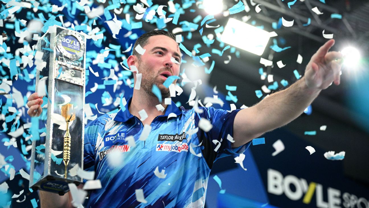 Luke Humphries dug deep to pull off a thrilling comeback victory over Gerwyn Price in the World Grand Prix final on Sunday. — Article image accompanying Luke Humphries' World Grand Prix win offers palate cleanser in Luke Littler's absence on WagerUp Sports News. Luke Humphries dug deep to pull off a thrilling comeback victory over Gerwyn Price in the World Grand Prix final on Sunday. — Article image accompanying Luke Humphries' World Grand Prix win offers palate cleanser in Luke Littler's absence on WagerUp Sports News.