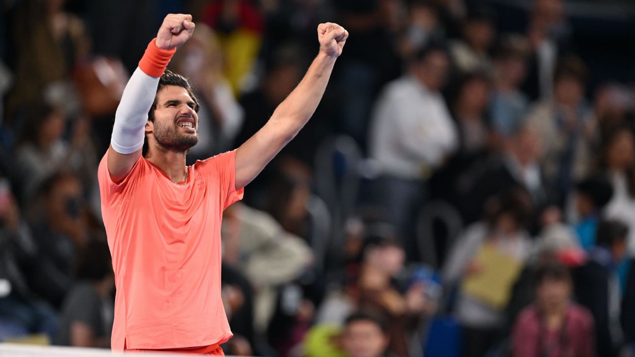 2026 Japan Open semis — Article image accompanying No. 3 Alcaraz overcomes big deficit to reach Japan Open final on WagerUp Sports News. 2026 Japan Open semis — Article image accompanying No. 3 Alcaraz overcomes big deficit to reach Japan Open final on WagerUp Sports News.
