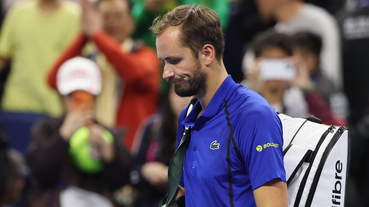 Article image accompanying Medvedev out of China Open after smashing ball in fan's face on WagerUp Sports News. Article image accompanying Medvedev out of China Open after smashing ball in fan's face on WagerUp Sports News.