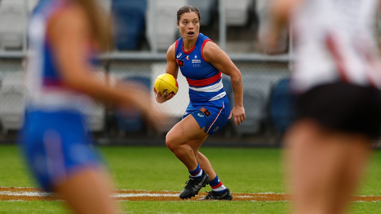 Ellie Blackburn in action for the Bulldogs. — Article image accompanying AFLW Round 9 tips, team news, fixture, scores -- everything you need to know on WagerUp Sports News. Ellie Blackburn in action for the Bulldogs. — Article image accompanying AFLW Round 9 tips, team news, fixture, scores -- everything you need to know on WagerUp Sports News.