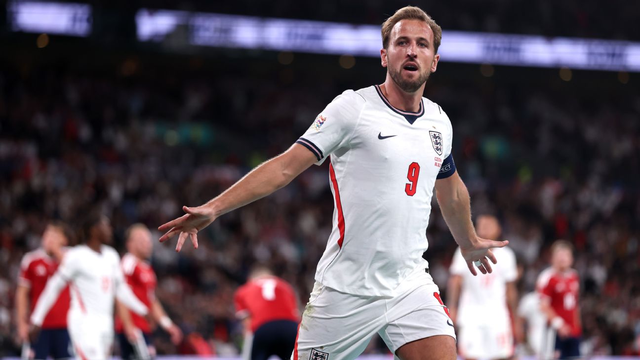 Harry Kane scored twice in England's win over Czechia. — Article image accompanying Harry Kane reaches new milestones in landmark England outing on WagerUp Sports News.