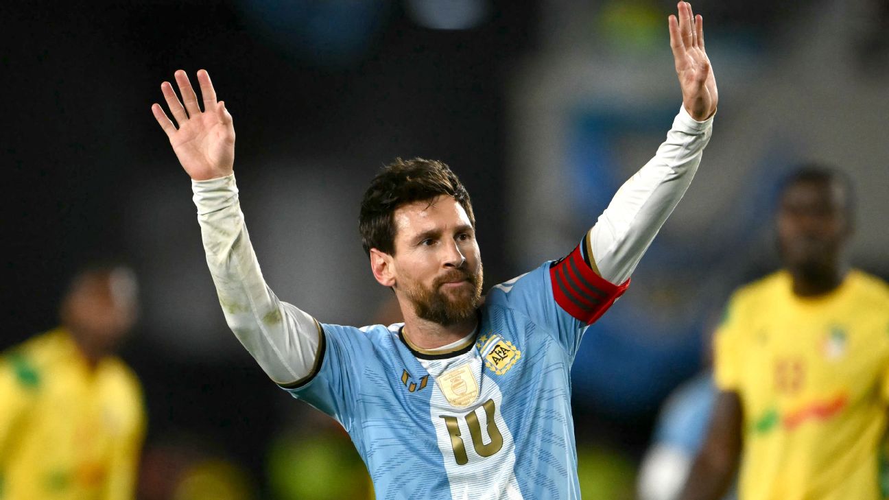 Lionel Messi reacts after scoring in his final game for Argentina. — Article image accompanying Lionel Messi scores in tearful 'last tango' for Argentina on WagerUp Sports News. Lionel Messi reacts after scoring in his final game for Argentina. — Article image accompanying Lionel Messi scores in tearful 'last tango' for Argentina on WagerUp Sports News.