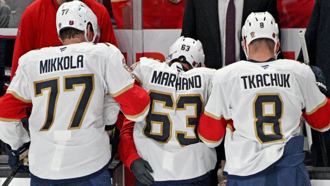 Article image accompanying Panthers eyeing six-week timeline for Brad Marchand's return on WagerUp Sports News.