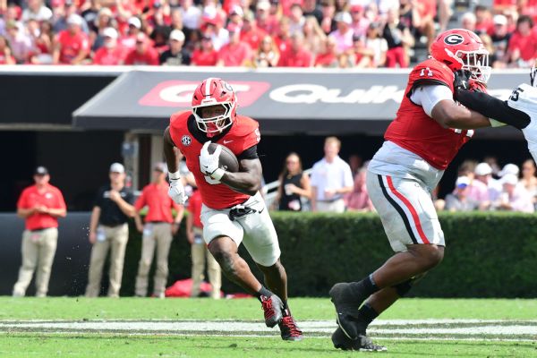 Article image accompanying Georgia's Chauncey Bowens out vs. Alabama; Nate Frazier off injury report on WagerUp Sports News. Article image accompanying Georgia's Chauncey Bowens out vs. Alabama; Nate Frazier off injury report on WagerUp Sports News.