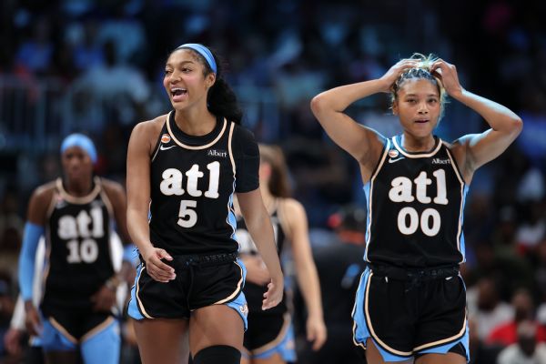 Article image accompanying Angel Reese leads way as Dream win in OT for 2-0 lead vs. Liberty on WagerUp Sports News.