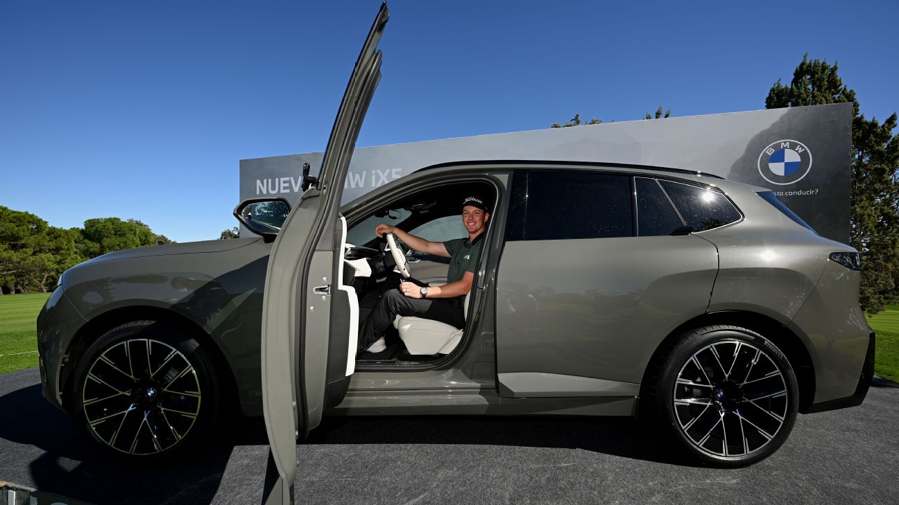 Daniel Hillier sits in his new BMW IX5 after winning the all-electric vehicle with a hole-in-one on the 17th hole at the Spanish Open. — Article image accompanying Daniel Hillier wins BMW SUV with hole-in-one despite mis-hit on WagerUp Sports News. Daniel Hillier sits in his new BMW IX5 after winning the all-electric vehicle with a hole-in-one on the 17th hole at the Spanish Open. — Article image accompanying Daniel Hillier wins BMW SUV with hole-in-one despite mis-hit on WagerUp Sports News.