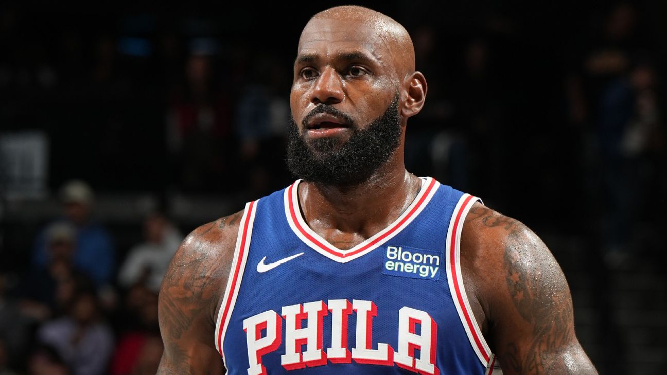LeBron James marca 10 pontos em 18 minutos na estreia dos 76ers