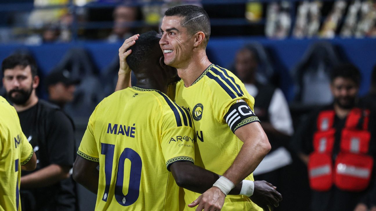 Cristiano Ronaldo scored Al Nassr's opening goal against Al Diriyah on Friday. — Article image accompanying Cristiano Ronaldo scores as Al Nassr fans show support after Portugal walkout on WagerUp Sports News.