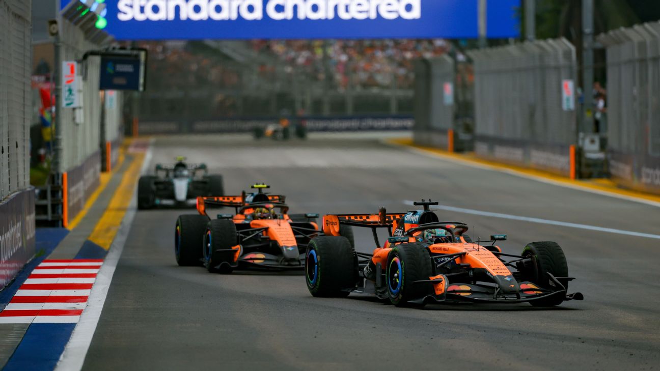 Article image accompanying McLaren's Lando Norris and Oscar Piastri cleared after Singapore sprint collision on WagerUp Sports News. Article image accompanying McLaren's Lando Norris and Oscar Piastri cleared after Singapore sprint collision on WagerUp Sports News.