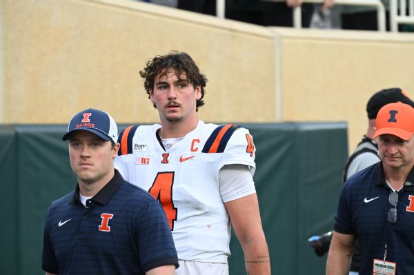 Article image accompanying Illinois QB Katin Houser out 4-6 weeks after hand procedure on WagerUp Sports News. Article image accompanying Illinois QB Katin Houser out 4-6 weeks after hand procedure on WagerUp Sports News.