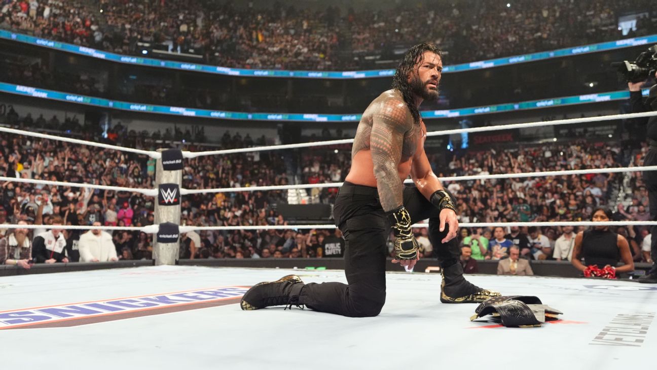 Roman Reigns beat LA Knight by pinfall to retain the World Heavyweight Championship at WWE Money in the Bank at Smoothie King Center in New Orleans on Saturday night. — Article image accompanying WWE Money in the Bank takeaways: Everyone wants a shot at Roman Reigns on WagerUp Sports News. Roman Reigns beat LA Knight by pinfall to retain the World Heavyweight Championship at WWE Money in the Bank at Smoothie King Center in New Orleans on Saturday night. — Article image accompanying WWE Money in the Bank takeaways: Everyone wants a shot at Roman Reigns on WagerUp Sports News.