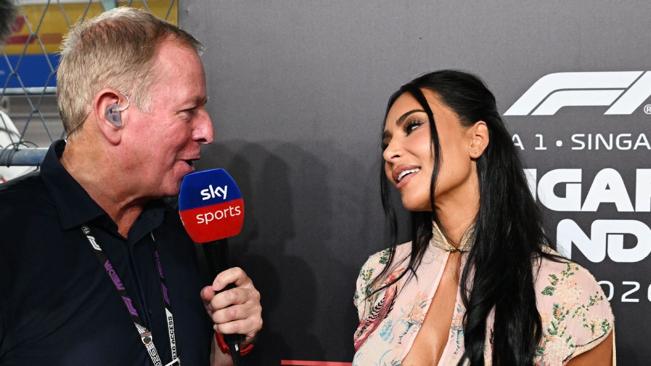 Article image accompanying Kim Kardashian brushes off Martin Brundle snub as she cheers on Lewis Hamilton at Singapore GP on WagerUp Sports News. Article image accompanying Kim Kardashian brushes off Martin Brundle snub as she cheers on Lewis Hamilton at Singapore GP on WagerUp Sports News.
