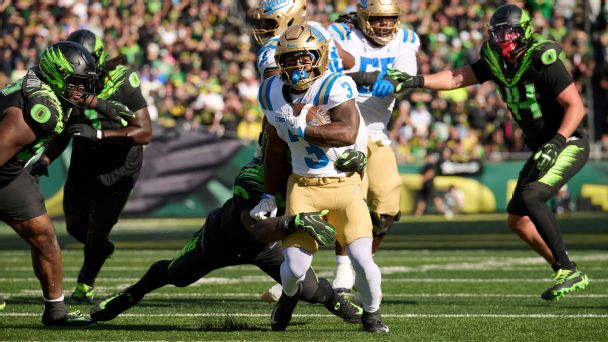 UCLA running back Wayne Knight rushed for a touchdown and caught another in a big win over Oregon. — Article image accompanying 2026-27 Week 6 College Football Playoff, bowl projections on WagerUp Sports News. UCLA running back Wayne Knight rushed for a touchdown and caught another in a big win over Oregon. — Article image accompanying 2026-27 Week 6 College Football Playoff, bowl projections on WagerUp Sports News.