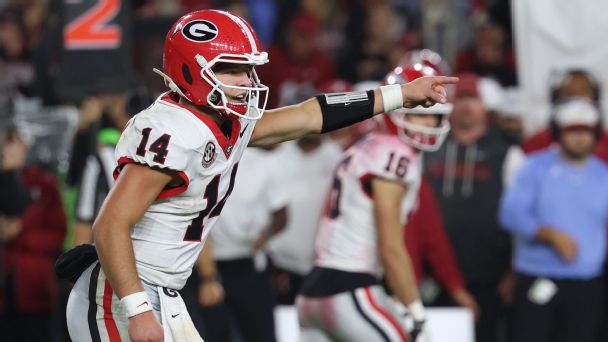 Georgia quarterback Gunner Stockton passed for 249 yards in a win over Alabama. — Article image accompanying College football Power Rankings: How did Week 6 chaos affect top 25? on WagerUp Sports News. Georgia quarterback Gunner Stockton passed for 249 yards in a win over Alabama. — Article image accompanying College football Power Rankings: How did Week 6 chaos affect top 25? on WagerUp Sports News.