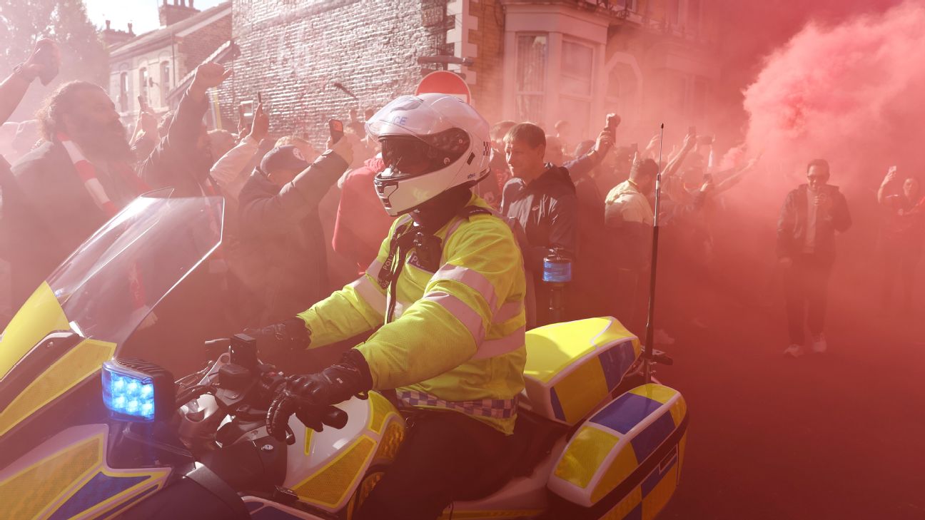 Article image accompanying Ten arrests, police officer injured, after Liverpool vs. Man City on WagerUp Sports News. Article image accompanying Ten arrests, police officer injured, after Liverpool vs. Man City on WagerUp Sports News.