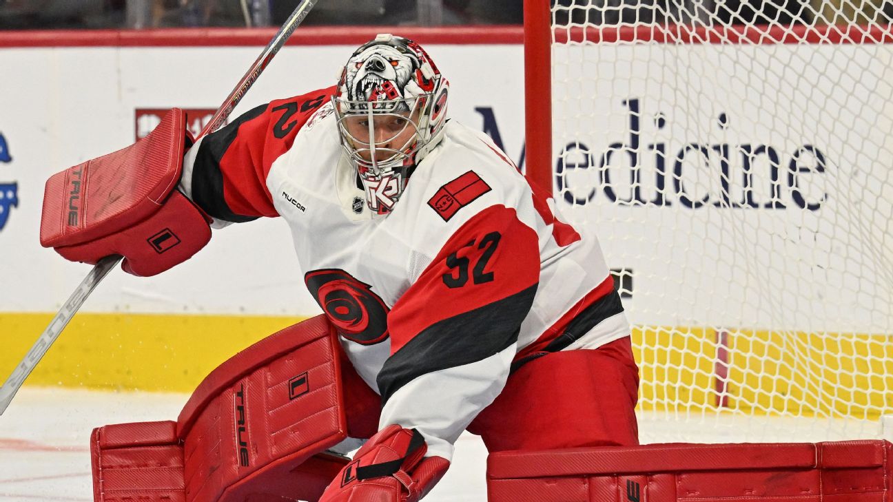 Pyotr Kochetkov of the Carolina Hurricanes is available in 78% of ESPN leagues. — Article image accompanying Fantasy hockey weekly pickups: Goalie options to replace Igor Shesterkin on WagerUp Sports News. Pyotr Kochetkov of the Carolina Hurricanes is available in 78% of ESPN leagues. — Article image accompanying Fantasy hockey weekly pickups: Goalie options to replace Igor Shesterkin on WagerUp Sports News.