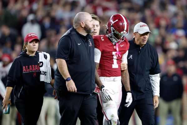 Article image accompanying Alabama WR Coleman-Williams unlikely to play vs. Vols, says DeBoer on WagerUp Sports News.