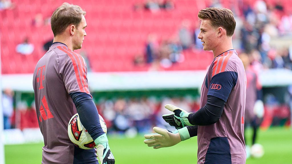 Jonas Urbig, right, will start Bayern Munich's Champions League game Tuesday with Manuel Neuer rested. — Article image accompanying Neuer out for Bayern as Urbig to get start in Champions League on WagerUp Sports News.