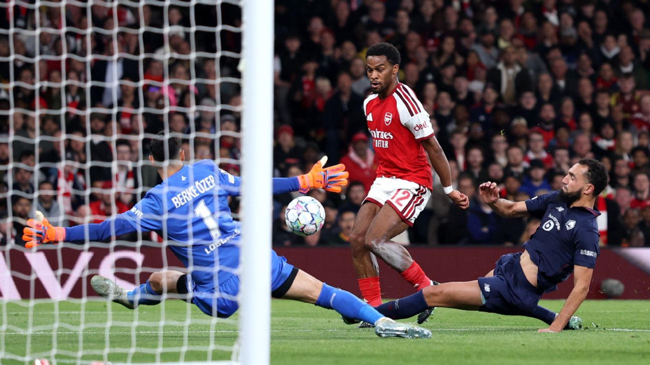Article image accompanying Arsenal vs. Lille LIVE: Champions League updates as Gunners score three goals in seven minutes on WagerUp Sports News. Article image accompanying Arsenal vs. Lille LIVE: Champions League updates as Gunners score three goals in seven minutes on WagerUp Sports News.