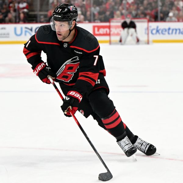 Article image accompanying Taylor Hall exits Hurricanes' 4-2 win with upper-body injury on WagerUp Sports News.