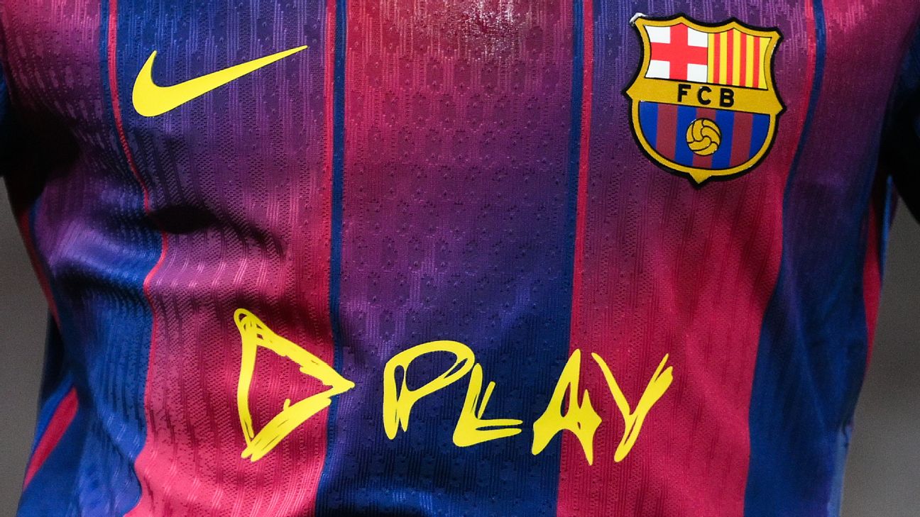 Barcelona kit with Ed Sheeran logo