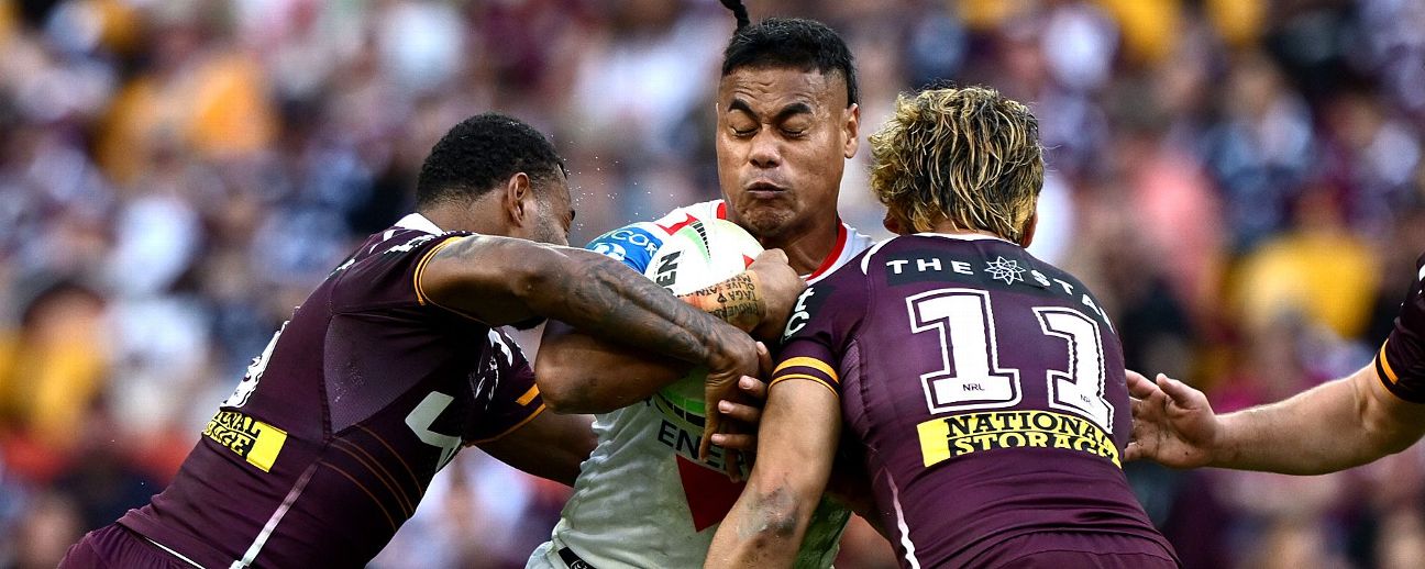 Setu Tu of the Dragons takes on the Broncos defence. — Article image accompanying NRL transfer whispers: Rivals keeping tabs on Dragons' Tu on WagerUp Sports News. Setu Tu of the Dragons takes on the Broncos defence. — Article image accompanying NRL transfer whispers: Rivals keeping tabs on Dragons' Tu on WagerUp Sports News.