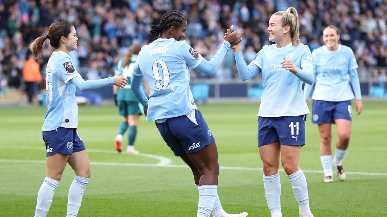 Article image accompanying Man City hold off Brighton to continue perfect WSL start on WagerUp Sports News. Article image accompanying Man City hold off Brighton to continue perfect WSL start on WagerUp Sports News.