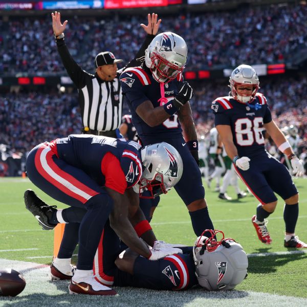 Article image accompanying Patriots' Romeo Doubs hurt on 42-yard TD catch vs. Jets on WagerUp Sports News. Article image accompanying Patriots' Romeo Doubs hurt on 42-yard TD catch vs. Jets on WagerUp Sports News.