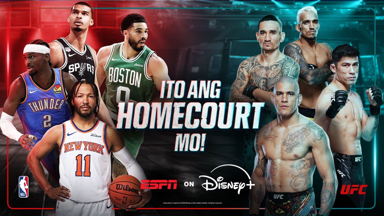 Disney+ is bringing even more excitement to sports fans with ESPN on Disney+ now available in the Philippines with blockbuster matchups, unmissable moments and a wide line-up of live sports action for subscribers. — Article image accompanying Ito ang Homecourt Mo! ESPN on Disney+ now available in the Philippines with NBA, UFC and more on WagerUp Sports News. Disney+ is bringing even more excitement to sports fans with ESPN on Disney+ now available in the Philippines with blockbuster matchups, unmissable moments and a wide line-up of live sports action for subscribers. — Article image accompanying Ito ang Homecourt Mo! ESPN on Disney+ now available in the Philippines with NBA, UFC and more on WagerUp Sports News.