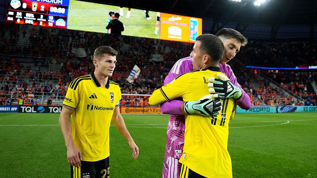 Columbus Crew players celebrate after beating FC Cincinnati in Major League Soccer. — Article image accompanying Columbus beats Cincinnati to close gap on 9th and final playoff spot on WagerUp Sports News. Columbus Crew players celebrate after beating FC Cincinnati in Major League Soccer. — Article image accompanying Columbus beats Cincinnati to close gap on 9th and final playoff spot on WagerUp Sports News.