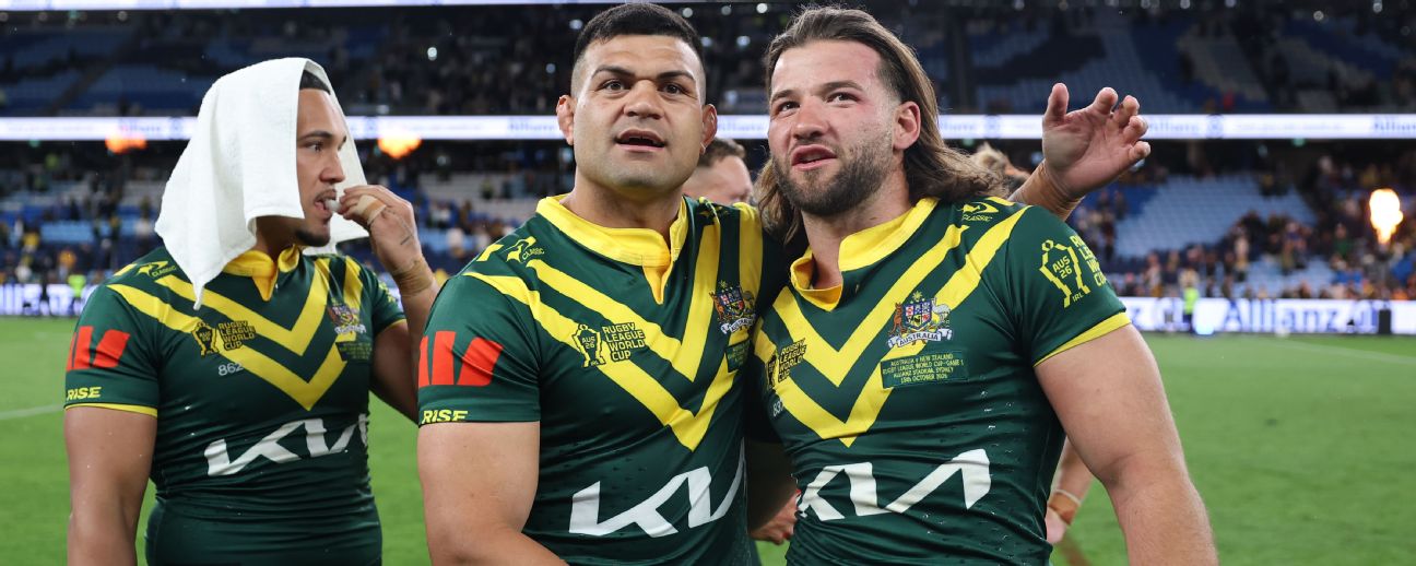 David Fifita will make his debut against Fiji after not being used during Australia's first up victory over New Zealand. — Article image accompanying Fab four debut for Australia against Fiji on WagerUp Sports News. David Fifita will make his debut against Fiji after not being used during Australia's first up victory over New Zealand. — Article image accompanying Fab four debut for Australia against Fiji on WagerUp Sports News.