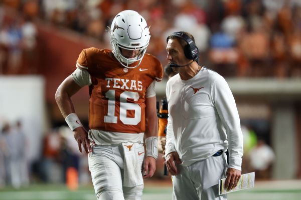 Can Arch Manning and Steve Sarkisian turn around Texas' season? — Article image accompanying Texas AD Del Conte clarifies AI use on key play that failed in loss to Florida on WagerUp Sports News.