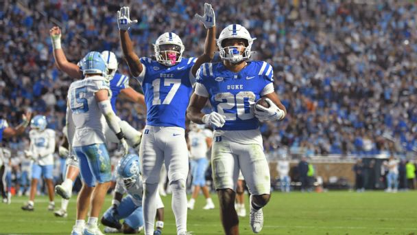 Duke running back Nate Sheppard has totaled 1,000 yards through six games.