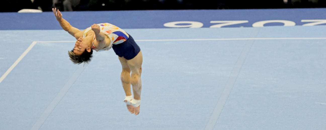 Carlos Yulo of the Philippines performs in the floor exercise during the men's apparatus finals at the 2026 World Artistic Gymnastics Championships at Rotterdam. — Article image accompanying Carlos Yulo misses floor, vault podium at Rotterdam Worlds on WagerUp Sports News. Carlos Yulo of the Philippines performs in the floor exercise during the men's apparatus finals at the 2026 World Artistic Gymnastics Championships at Rotterdam. — Article image accompanying Carlos Yulo misses floor, vault podium at Rotterdam Worlds on WagerUp Sports News.