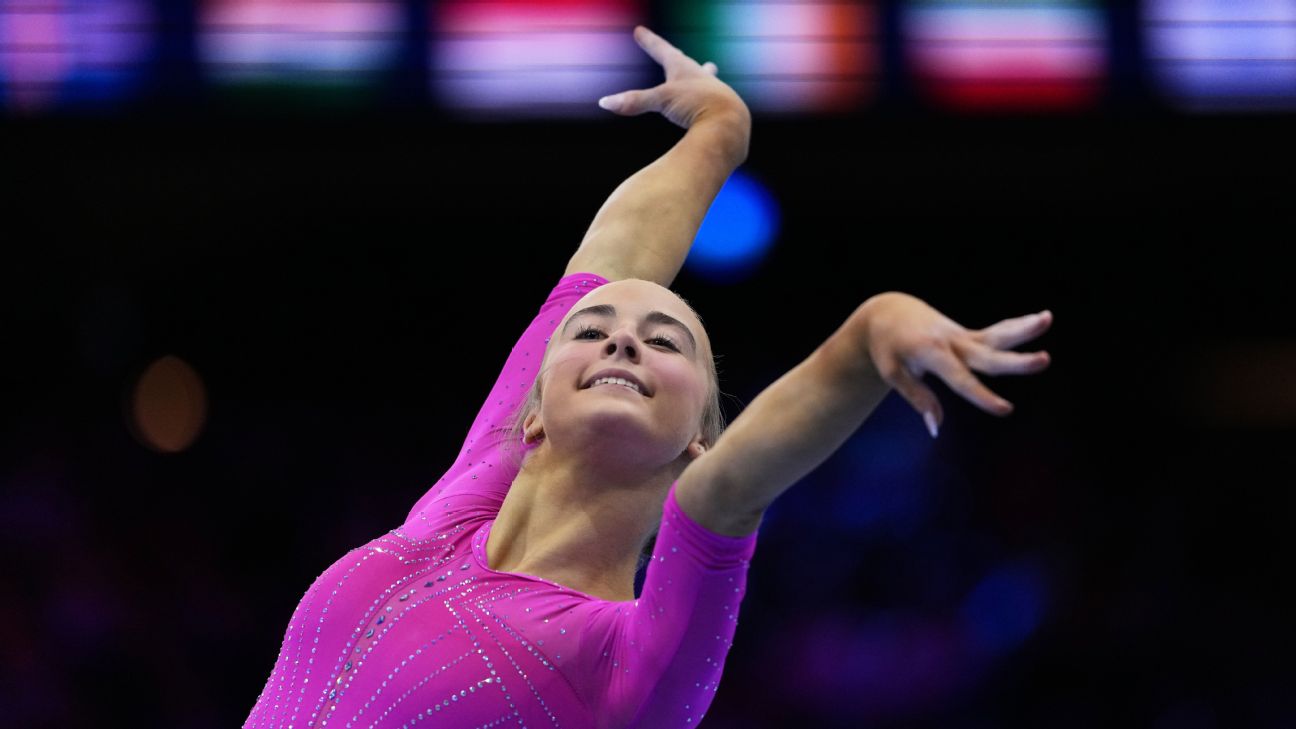 Article image accompanying Claire Pease, Reese Esponda top floor exercise podium for U.S. to close worlds on WagerUp Sports News. Article image accompanying Claire Pease, Reese Esponda top floor exercise podium for U.S. to close worlds on WagerUp Sports News.