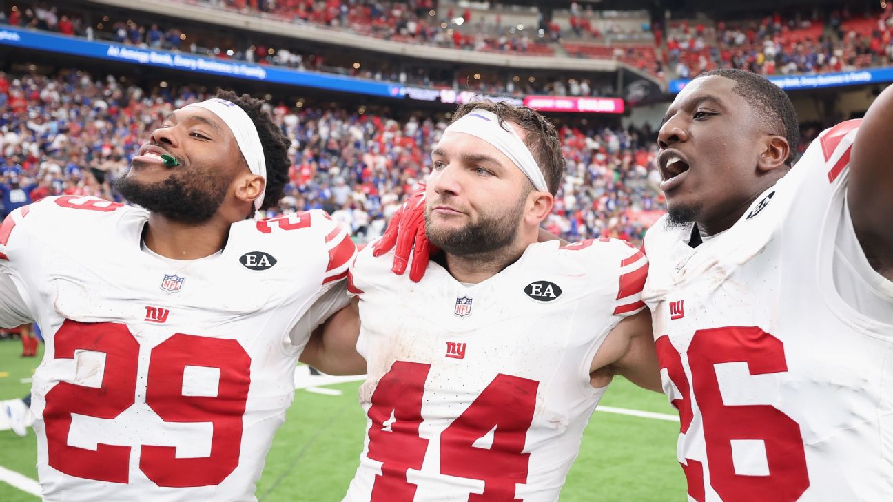 Skattebo & Co. answer Harbaugh's call, run wild in Giants' OT win