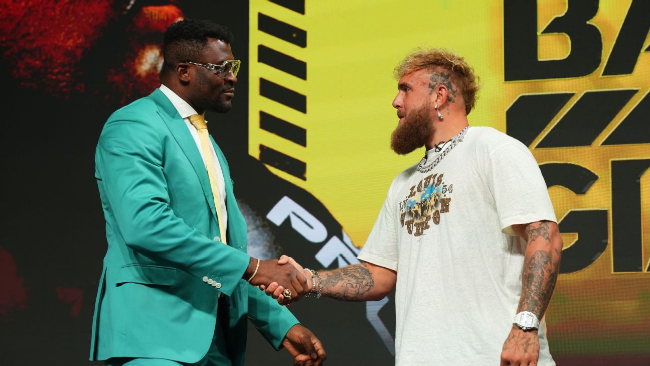 Article image accompanying Jake Paul rules out Tommy Fury, Francis Ngannou for boxing return on WagerUp Sports News. Article image accompanying Jake Paul rules out Tommy Fury, Francis Ngannou for boxing return on WagerUp Sports News.