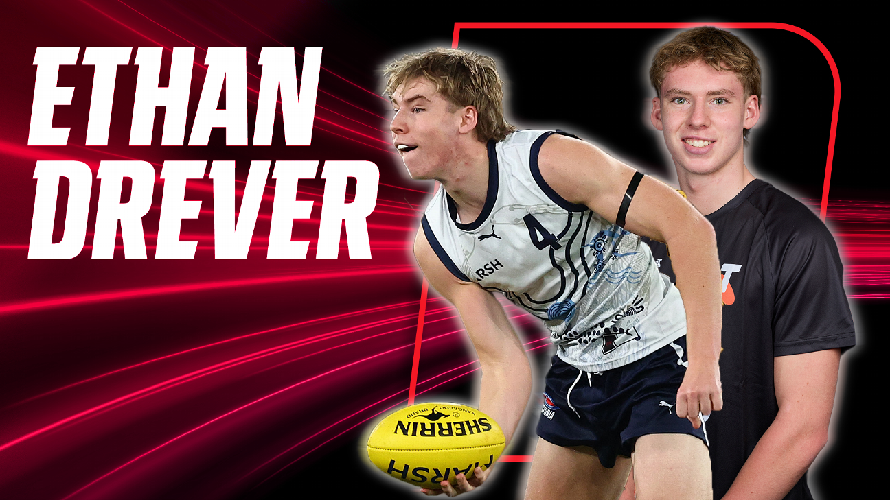 Ethan Drever is a powerful player who has built up his endurance this year. — Article image accompanying Power to burn and a 'trademark' goal: why Ethan Drever has rocketed up draft boards on WagerUp Sports News. Ethan Drever is a powerful player who has built up his endurance this year. — Article image accompanying Power to burn and a 'trademark' goal: why Ethan Drever has rocketed up draft boards on WagerUp Sports News.