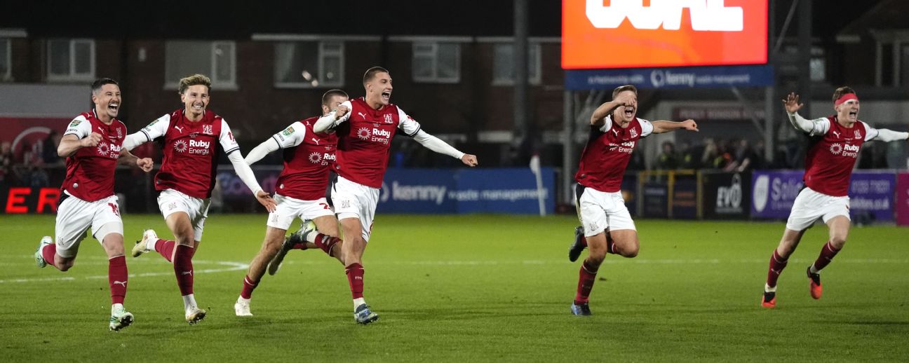Article image accompanying Fleetwood Town 1-1 Arsenal: League Two outfit stun Arteta's men on penalties to reach quarterfinals - as it happened on WagerUp Sports News. Article image accompanying Fleetwood Town 1-1 Arsenal: League Two outfit stun Arteta's men on penalties to reach quarterfinals - as it happened on WagerUp Sports News.