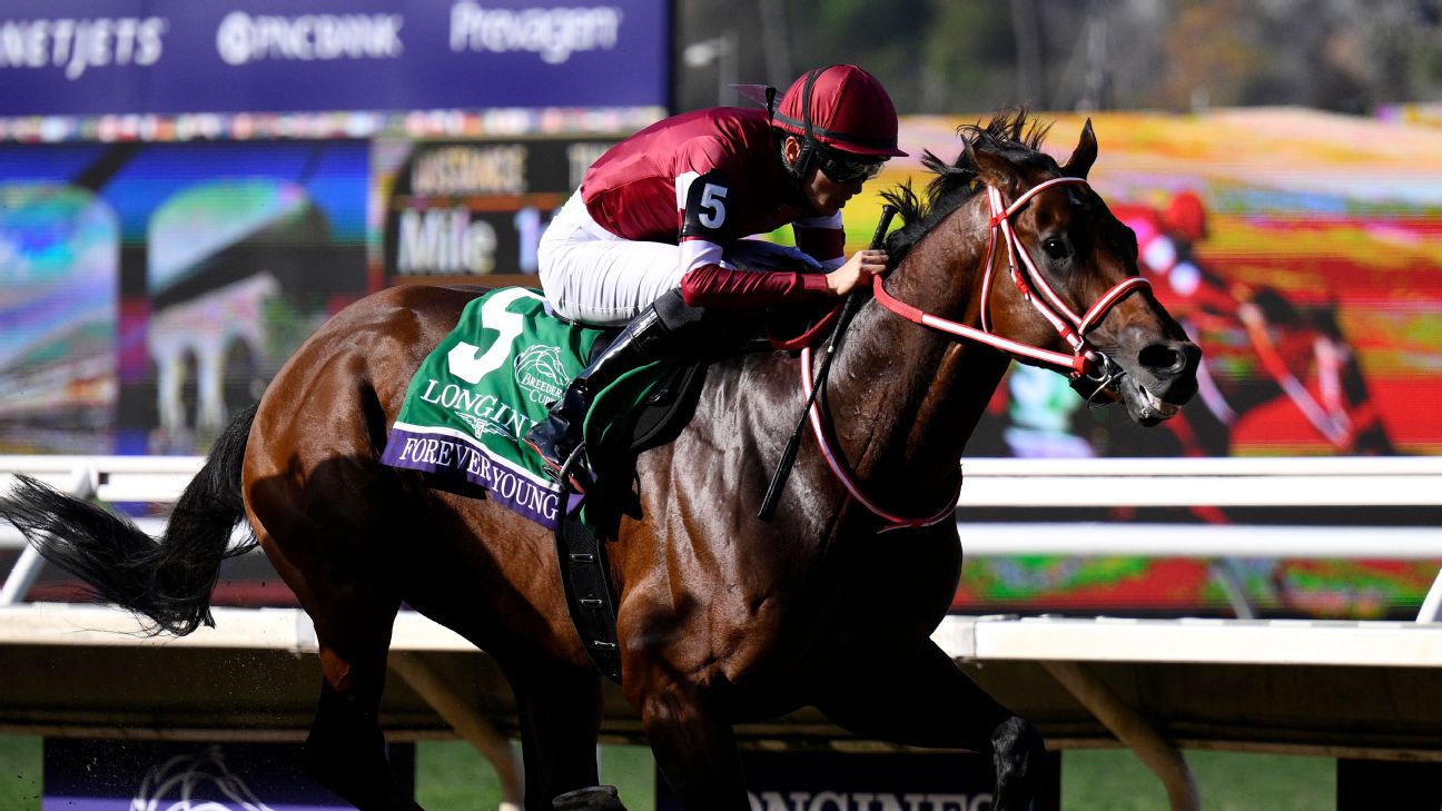 Will Forever Young repeat his Breeders' Cup Classic victory at the 2026 edition? — Article image accompanying Betting on the 2026 Breeders' Cup: Favorites, picks for Distaff, Turf, Classic on WagerUp Sports News. Will Forever Young repeat his Breeders' Cup Classic victory at the 2026 edition? — Article image accompanying Betting on the 2026 Breeders' Cup: Favorites, picks for Distaff, Turf, Classic on WagerUp Sports News.