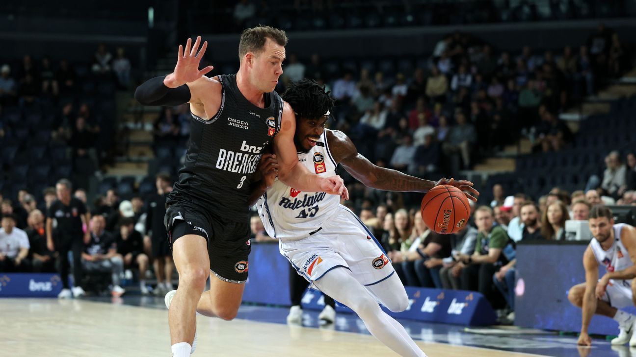 Sam Mennenga of the NZ Breakers (L) defends Zylan Cheatham of the Adelaide 36ers — Article image accompanying Coach slams 'pathetic' Breakers as Cotton conjures win on WagerUp Sports News. Sam Mennenga of the NZ Breakers (L) defends Zylan Cheatham of the Adelaide 36ers — Article image accompanying Coach slams 'pathetic' Breakers as Cotton conjures win on WagerUp Sports News.